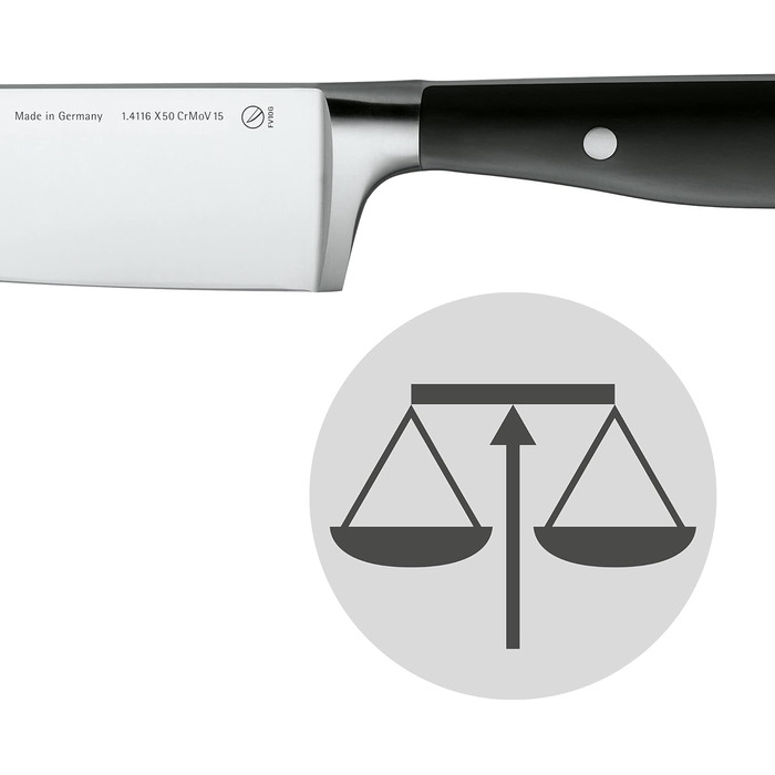 Набір ножів WMF Grand Class 6-частинний з бруском, нержавіюча сталь, Made in Germany