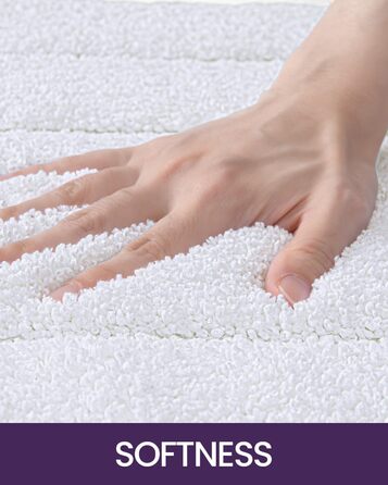 Килимок для ванної кімнати DEXI, білий, 40x61 см, преміум-якість, антиковзаючий, швидковисихаючий, для ванни та душу