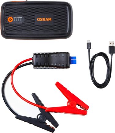 Osram BATTERYstart 400: Літієвий пусковий пристрій 2000A 12V з Powerbank, для бензинових та дизельних двигунів до 8L/4L, 16800mAh