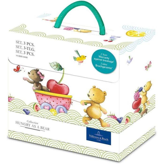 Набір дитячого посуду Villeroy & Boch Hungry as a Bear (3 шт.) - зелений, преміум-посуд