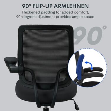 Крісло офісне ергономічне FLEXISPOT BIG MAX, чорне, 227 кг, регульовані підлокітники, для дому/офісу