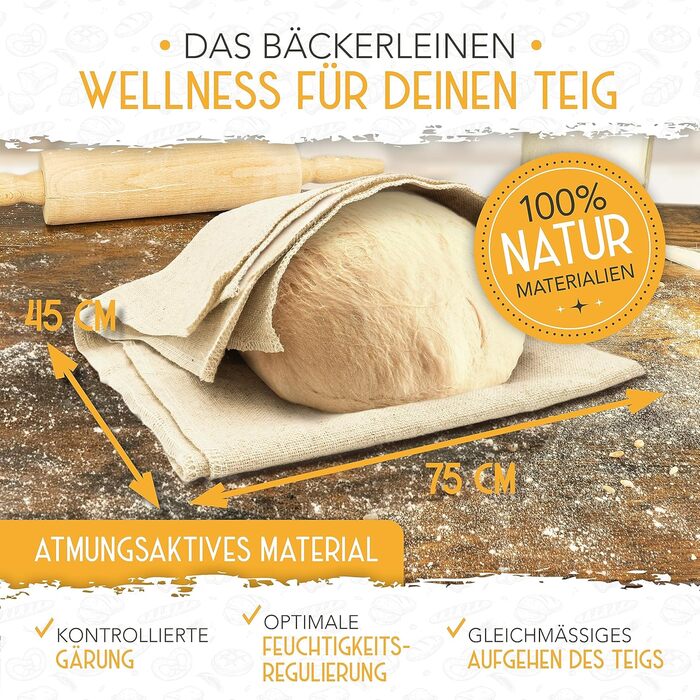 Форма для випікання хліба з кришкою та кошиком для підйому тіста - Robuste 28см форма з чавуну - ідеальна для випікання хліба, тостів, багетів. Аксесуари для випікання, броттоп (3 форми для багетів)