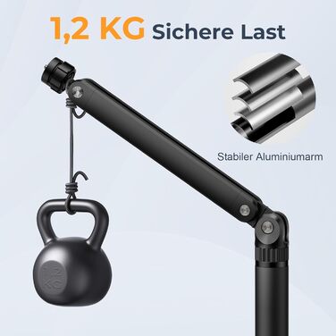 Тримач для мікрофона на стіл, регульований кронштейн 1/4-3/8-5/8 дюйми для Blue Yeti, Fifine, HyperX, мікрофонів/веб-камер/DSLR камер для студії, подкастів, стрімінгу (7-50 см)