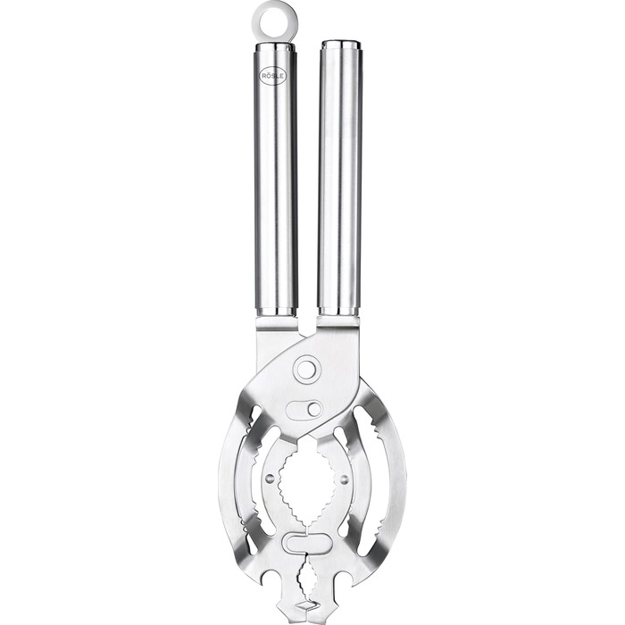 Відкривачка для банок та пляшок RÖSLE, нержавіюча сталь, з отвором для підвішування, срібна