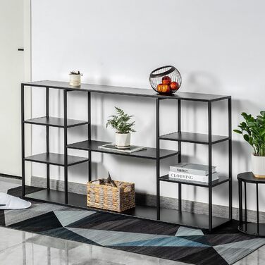 Консольний столик HDANI 120 см з полицями для книг, білий. Розміри: 120 x 30 x 80 см. Підходить для вітальні, спальні, передпокою.