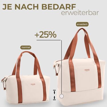 Набір валіз FERGÉ Milano 5-в-1: велика, середня, маленька + сумка + органайзер - бежево-коричневий