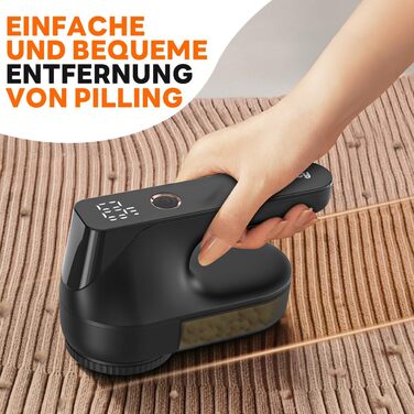 Електричний видалення ворсу Ziitty: 3 режими, 6-клинковий насадка, для різних тканин, Type-C зарядка, щітка для чищення