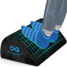 Підставка для ніг під стіл Everlasting Comfort з Memory Foam - ергономічна, чорна