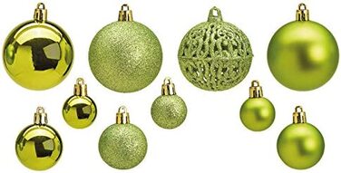 Набір з 14 різдвяних ялинкових куль WOMA-50 і пластикові різдвяні кулі-сріблястий, червоний, бронзовий / мідний і багато інших. - Прикраси для різдвяної ялинки і ялинкові прикраси (100, Світло-зелений)