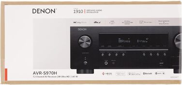 Канальний AV-ресивер Denon AVR-S970H, Dolby Atmos, 8K HDMI, Bluetooth, Wi-Fi, Alexa, Чорний, 7.2-