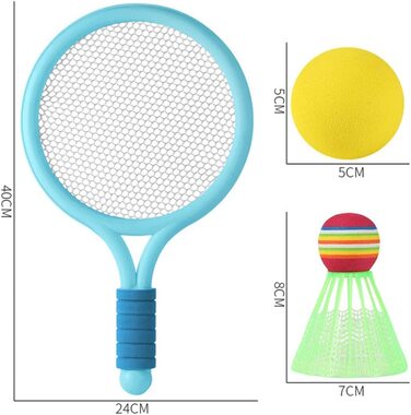 Дитячий набір для бадмінтону, дитячі тенісні ракетки, набір для бадмінтону, тенісні ракетки для дітей (сині)