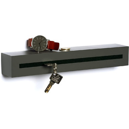 Бук міський дизайн брелок для ключів з бетонною полицею 'темне видання 33x6x5 см, стіна для ключів, передпокій для зберігання ключів, (темно-зелений)