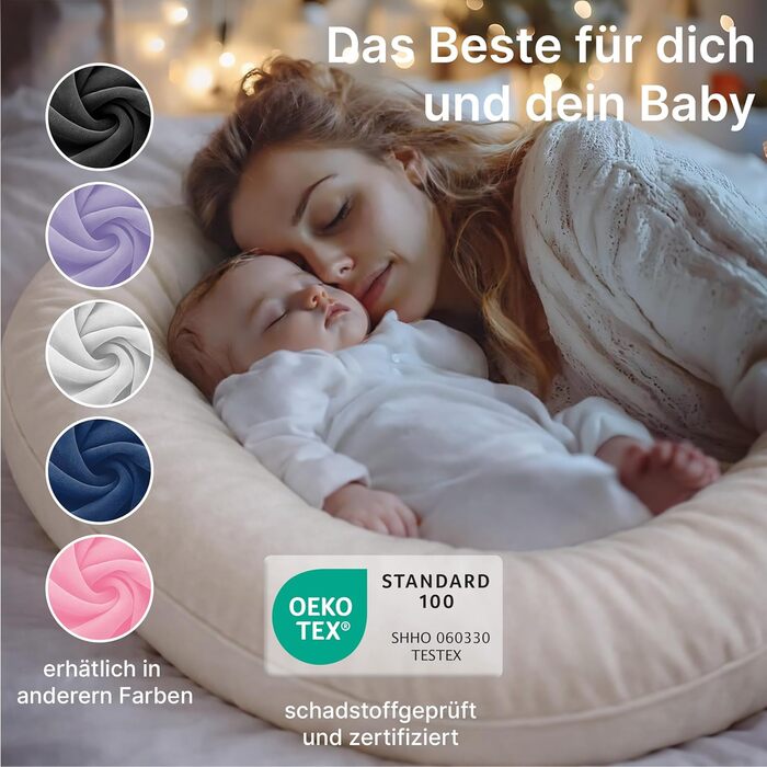 Подушка для вагітних ELONEO NEU для сну на боці, подушка для годування, XXL розмір, кремова, знімний чохол, подушка для читання, пральна