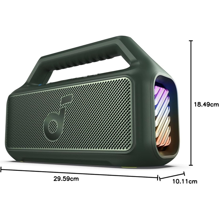 Soundcore Boom 2 - Портативна Bluetooth Колонка, 80W, Сабвуфер, LED, IPX7, 24h, USB-C, BT 5.3