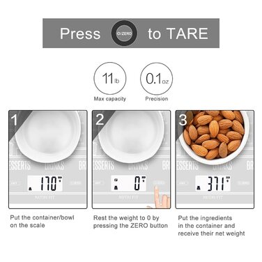 Ваги для кави NUTRI FIT Mini з таймером, USB-C, LED-дисплеєм, 2 кг/0,1 г, чорний (EK9380HR-weiss)