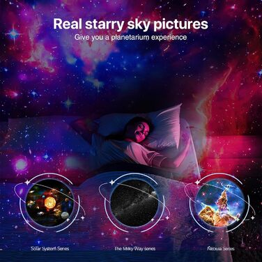 Проектор зоряного неба Planetarium Sternenprojektor: 13 в 1 LED-проектор галактики з 12 плівками. Ідеально для дитячої кімнати, вітальні, вечірки. Чорний та білий.