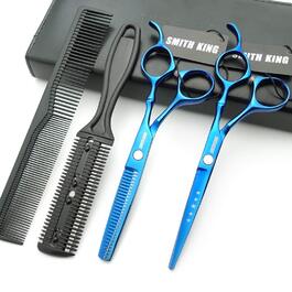 Набір ножиць для волосся 6,0 з гребінцем, 1 комплект, синій