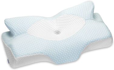 Ортопедична подушка Elviros з memory foam для сну на боці, підтримка шиї, зменшує біль у шиї та плечах, 64 x 12,5/10,5 x 38 см