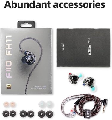 Гібридні навушники-вкладиші FiiO FH11 HiFi, 1DD1BA, знімний 0,78 мм 2-контактний кабель, для аудіофілів