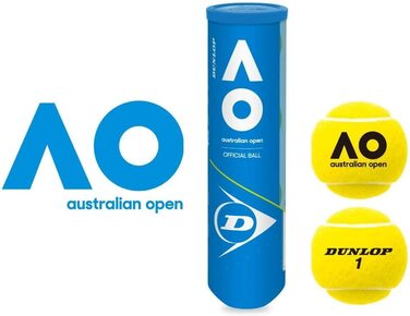 Тенісний м'яч Dunlop Australian Open з шістьма упаковками 6 банок по 4 банки 24 м'ячі