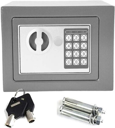 Сейф Tresor з подвійним сувальдним замком, сталь, електронний замок та 2 ключі, 4.6L, сірий