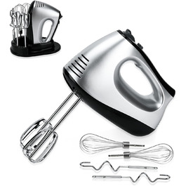 Електричний міксер Lychee з анти-розбризкуванням, 6 насадок, 5 швидкостей + Turbo, 300W, для кухні та випічки