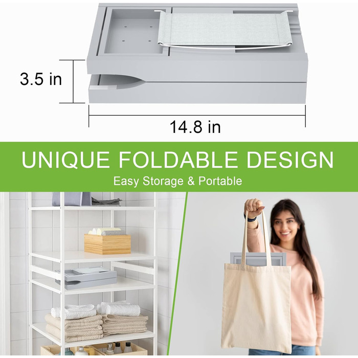 Підставка для ванни Artmalle, складана бамбукова підставка для ванни з тримачем для книги та келиха, безкоштовна мильниця, для розслаблення та читання, натуральний бамбук (сірий, складна)