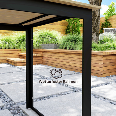 Металевий садовий стіл 175x78 см, стійкий до погодних умов, балконний стіл з імітацією дерева, з антиковзким покриттям, чорний обідній стіл