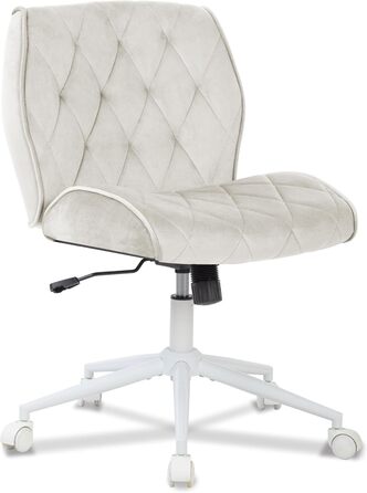 Крісло для дому та офісу Symino з функцією гойдання, обшите штучним велюром, регульоване по висоті, 360° обертання, ергономічне, до 120 кг, колір Беж