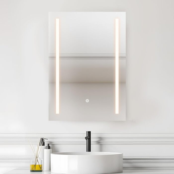 LED дзеркало для ванної кімнати з підсвічуванням | Водостійке IP54 | Сенсорне управління | 70x50 см | Стиль 2