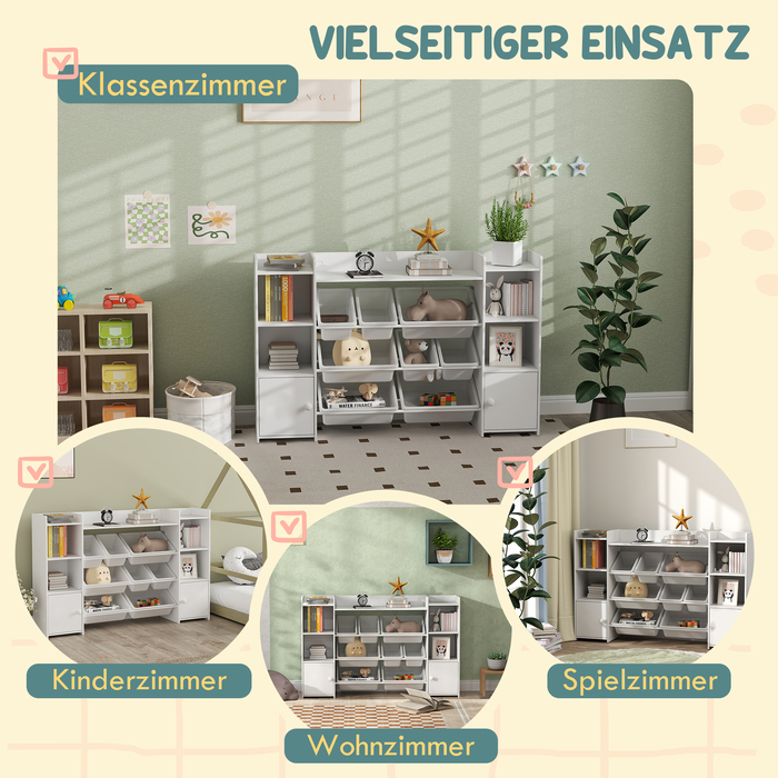 Організатор для дитячих речей, полиця для іграшок та книжок, для зручного прибирання, 8 висувних коробок, білий