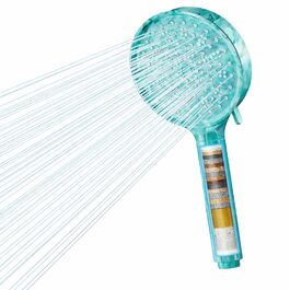 Фільтр для душу Cobbe зі шлангом, ручна лійка з 3 вугільними фільтрами, душова лійка з 6 режимами, високонапірний економічний душовий насадок з фільтром від накипу для жорсткої води, видаляє 99% хлору (зелений)