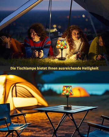 2 шт. Бездротові настільні лампи для обіднього столу з акумулятором 5200mAh, сенсорне регулювання яскравості, портативні лампи для ресторану, вітальні, спальні, бару, їдальні, нічники (багатобарвні, 2 шт.)