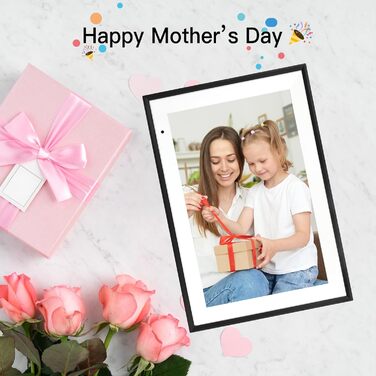 Цифровий фоторамка 10.1 дюйма з Wi-Fi, 32GB, IPS сенсорний екран, автоматичне обертання, чорний колір