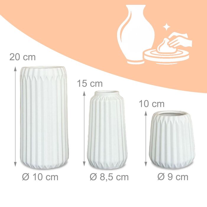 Набір ваз Relaxdays (3 шт.)