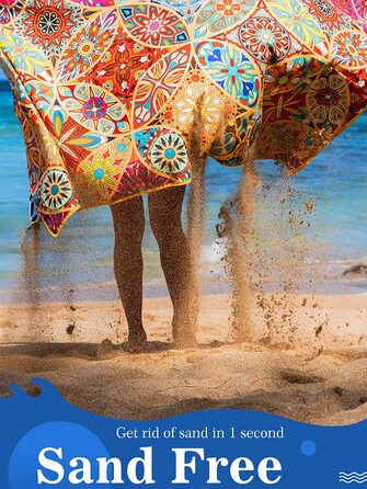 Пляжний рушник OCOOPA Diveblues з мікрофібри-дуже великий, 200x145 см, швидковисихаючий, м'який, легкий, не потребує особливого догляду, компактний рушник без піску, ідеально підходить для пляжного плавання (Чехія, 200 х 145 см)