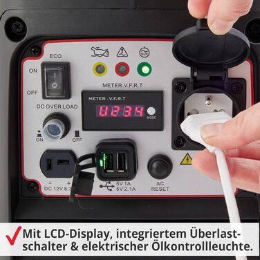 Генератор HECHT Inverter 2000W: тиха мобільна електростанція з бензиновим баком 4 літри та часом роботи до 6 годин. Підходить для чутливої електроніки (ноутбук, телефон, телевізор)