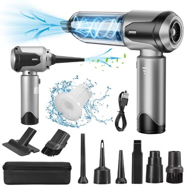 Акумуляторний ручний пилосос 4-в-1 для авто та дому, безщітковий двигун 26000Па, 3 режими потужності, для шерсті тварин та кухні