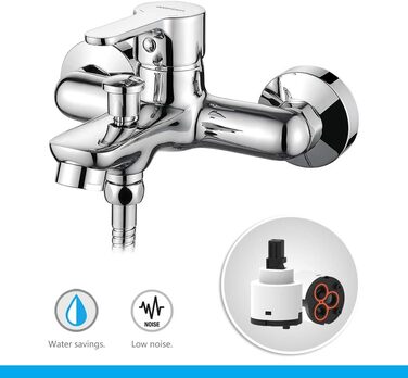 Набір для душу GRIFEMA Bad-Duschsystem G13003 з ручною лійкою, змішувач для ванни, шлангом та кріпленням, накладний монтаж, хром