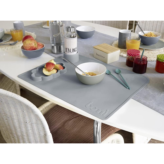 Дитячий меблевий набір Bomi Anna: стіл, 2 стільці та лавка-сховище | Меблі для дитячої кімнати з FSC сертифікованого дерева | Білий