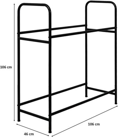 Стелаж для шин PROREGAL CARRERO 104x55x40 см - 8 шин, 2 рівня, чорний