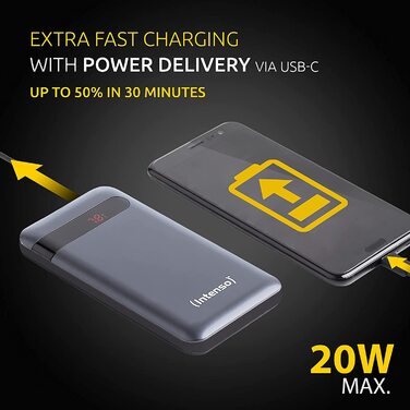 Зовнішній акумулятор з Power Delivery & Quick Charge 3, чорний, 10000 -