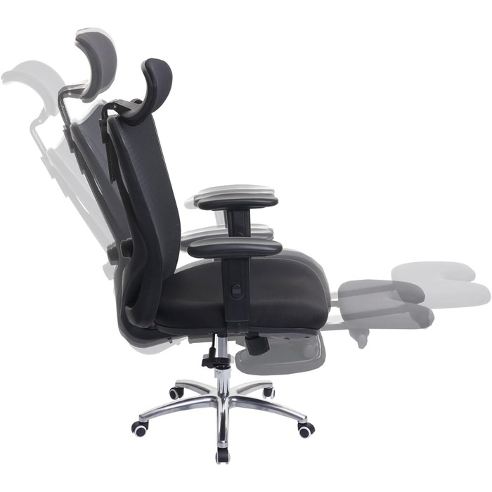 Офісний стілець Mendler HWC-J86, ергономічний, регульована поперекова підтримка, до 150 кг, оранжевий (з підніжжям, чорний)