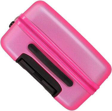 Чохол-валіза Roll Road Flex з ABS-пластику, кодований замок, 4 колеса, ручна поклажа, практичний інтер'єр, набір 2 шт., рожевий