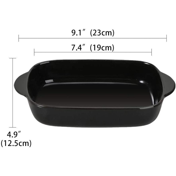Маленька форма для запікання лазаньї прямокутна керамічна форма для запікання 1 людина (чорний)