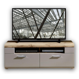 Велика вітрина з базальту з красивими торцевими аплікаціями - скляна вітрина зі світлодіодним освітленням - 65 x 205 x 37 см (Ш/В/Г) (основа для телевізора), 2