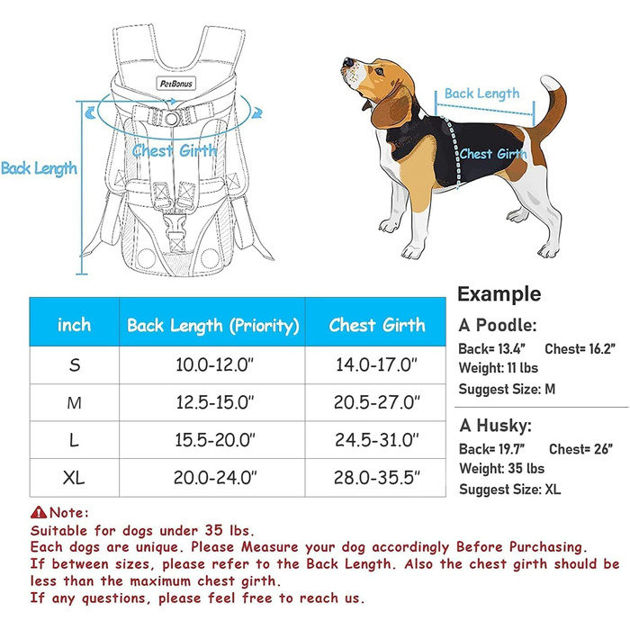Рюкзак для собак PetBonus регульований S світло-блакитний