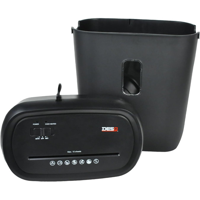 Шредер Desq 20050 для документів | 11 листів, 4 x 35 мм, об'єм кошика 21 л