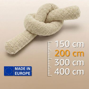 Подушка для сну Totsy Baby (Body Pillow) з бавовни, 200 см, кремова — ергономічна подушка для вагітних та підтримки тіла, Oeko-Tex