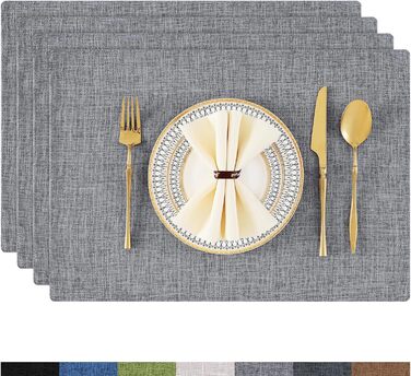 Текстильні серветки для столу Homaxy, 4 шт., темно-сірі, стійкі до високих температур, нековзні